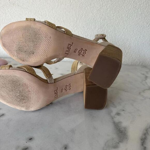 J.McLaughlin Natural Block Heeled Sandals Size 8.5 - Picture 7 of 8